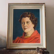 Load image into Gallery viewer, Midcentury oil on canvas portrait