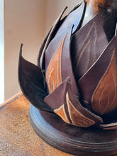 Load image into Gallery viewer, Unusual french midcentury palm leaf table lamp