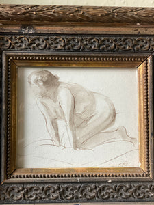 Antique French watercolour nude study