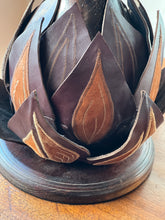 Load image into Gallery viewer, Unusual french midcentury palm leaf table lamp