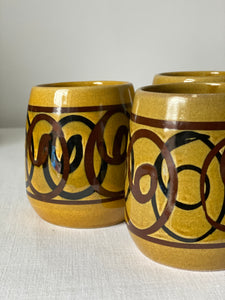 Set of 6 studio pottery mugs