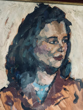 Load image into Gallery viewer, Mid 20th century Expresionist portrait oil on canvas.