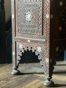 Late nineteenth century Syrian side table with mother of pearl inlay.