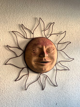 Load image into Gallery viewer, Decorative metal sun wall hanging circa 1970s France