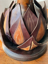 Load image into Gallery viewer, Unusual french midcentury palm leaf table lamp