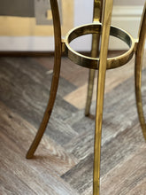 Load image into Gallery viewer, Circa 1980. French Brass Gueridon Drink Table With Smoked Glass