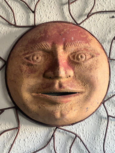 Decorative metal sun wall hanging circa 1970s France