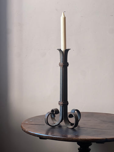 Brutalist Wrought iron candlestick circa 1950