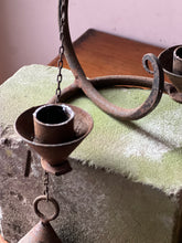 Load image into Gallery viewer, Brutalist wrought iron candle sconce with snuffer