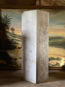 Brutalist inspired faux concrete plinth