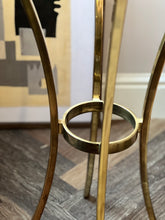 Load image into Gallery viewer, Circa 1980. French Brass Gueridon Drink Table With Smoked Glass