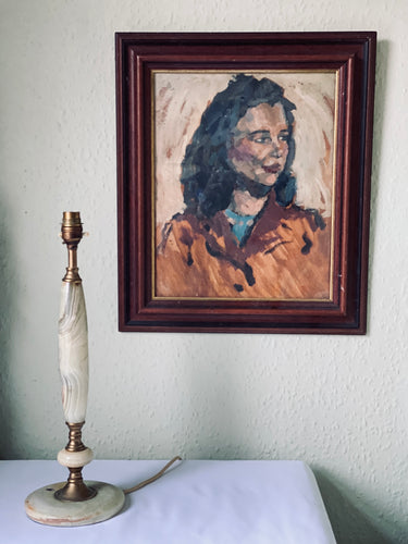 Mid 20th century Expresionist portrait oil on canvas.