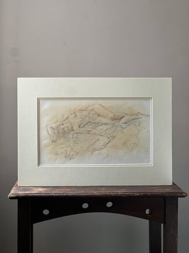 Artist study of woman reclining in bed