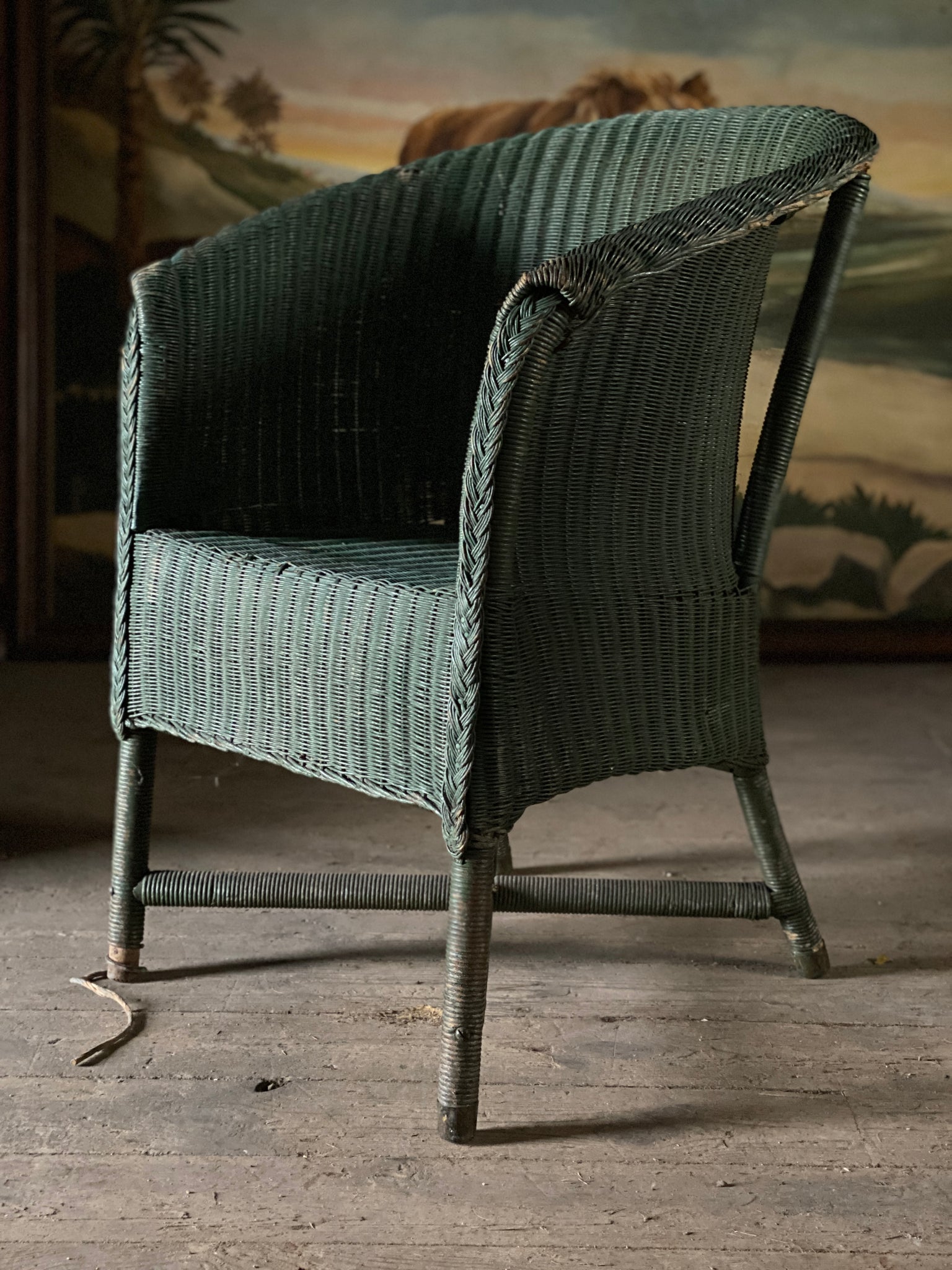 1930s Lloyd loom tub chair Kestrel Antiques