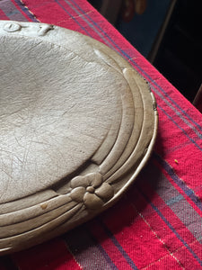 Antique carved bread board ‘waste not’