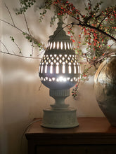 Load image into Gallery viewer, Tunisian ceramic fretwork lamp circa 1960
