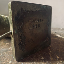 Load image into Gallery viewer, Brutalist inspired brass table lamp