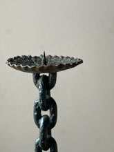 Load image into Gallery viewer, France circa 1950. Brutalist wrought iron chain candlestick.