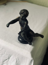 Load image into Gallery viewer, Circa 19th century bronze putti on ebonised base