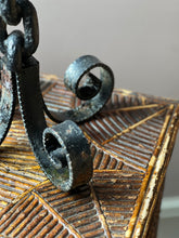 Load image into Gallery viewer, France circa 1950. Brutalist wrought iron chain candlestick.