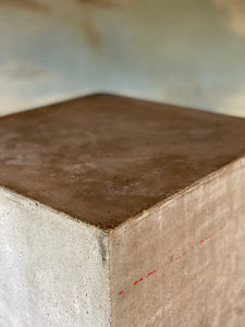 Brutalist inspired faux concrete plinth