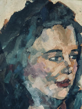 Load image into Gallery viewer, Mid 20th century Expresionist portrait oil on canvas.