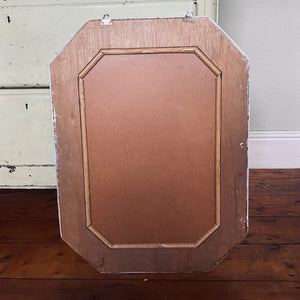 Midcentury painted bamboo mirror