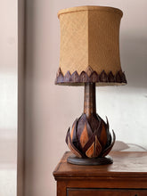 Load image into Gallery viewer, Unusual french midcentury palm leaf table lamp
