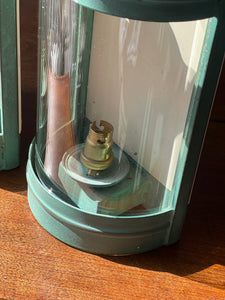 Mid 20th century iron and glass wall lights