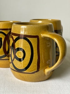 Set of 6 studio pottery mugs