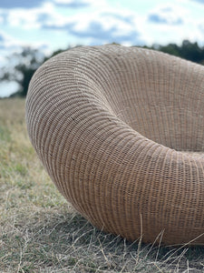 Circa 1950, pair of large wicker chairs in manner of isamu kenmochi