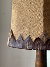 Load image into Gallery viewer, Unusual french midcentury palm leaf table lamp