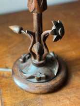 Load image into Gallery viewer, Swedish Midcentury hand carved lotus flower lamp