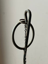 Load image into Gallery viewer, Brutalist wrought iron candle sconce with snuffer