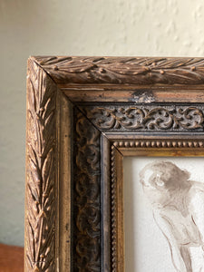 Antique French watercolour nude study