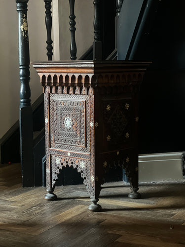 Late nineteenth century Syrian side table with mother of pearl inlay.