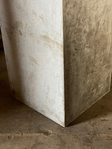 Brutalist inspired faux concrete plinth