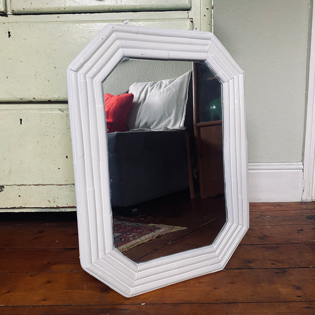 Midcentury painted bamboo mirror