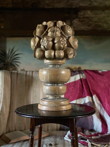 Hand carved oak fruit basket