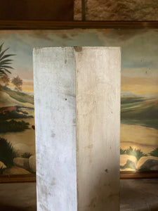 Brutalist inspired faux concrete plinth