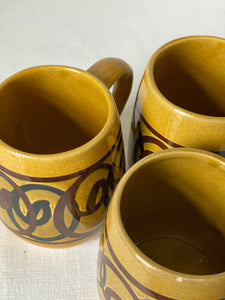 Set of 6 studio pottery mugs