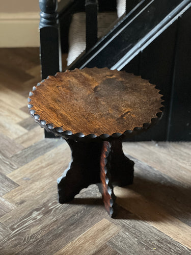 Brutalist carved Spanish side table circa 1940