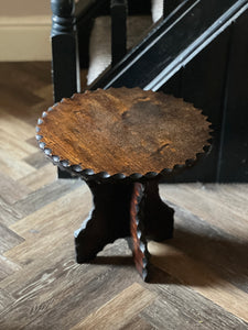 Brutalist carved Spanish side table circa 1940