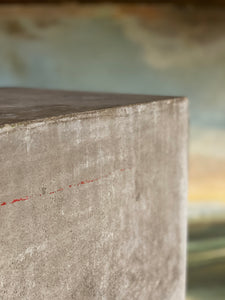 Brutalist inspired faux concrete plinth