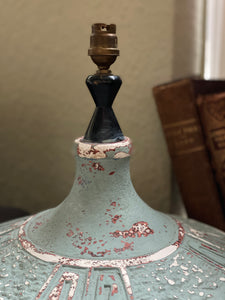 Painted ceramic lamp base circa 1970