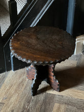 Load image into Gallery viewer, Brutalist carved Spanish side table circa 1940