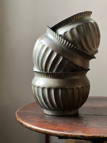 Trio of Arts and crafts planters