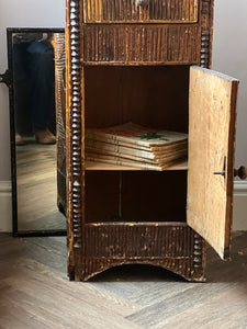 Circa 1900 French folk art slat twig cabinet