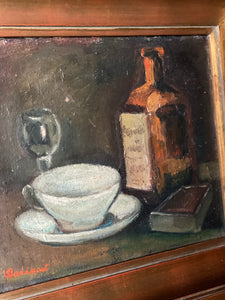 19th century French oil on canvas still life painting