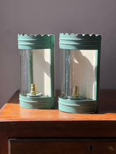 Load image into Gallery viewer, Mid 20th century iron and glass wall lights